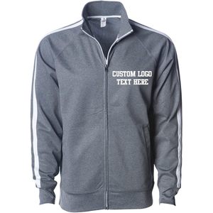 Chaquetas personalizadas con cremallera completa para hombre Texto con logotipo bordado Exp70ptz disponible en 5 colores - Product Image 1