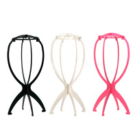 Support de perruque rose et noir, accessoires pour cheveux, support de perruque pliable portable de haute qualité, support de perruque, trépied