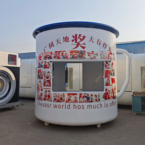 Carrito de Comida Móvil con Forma de Taza de Té <span class=keywords><strong>Gigante</strong></span>, Construcción de Acero Galvanizado y Aluminio para Venta de Café y Bocadillos - Product Image 3