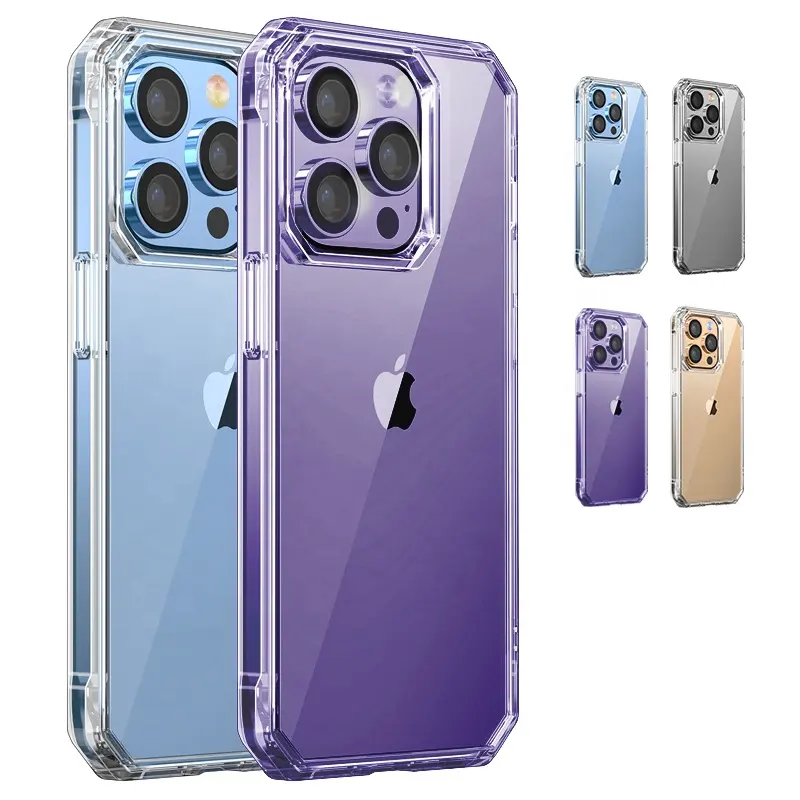 2022 Air Armor Crystal Clear Case Shockproof Anti Gores Hard Case Cover Belakang untuk iPhone 14 Pro 11 12 13 Pro Max 6.7"