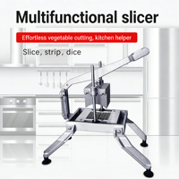 RVS professionele groentesnijder 1/4 inch 3/16 inch verstelbare handmatige ui komkommer citroen snijder keuken fruit snijmachine
