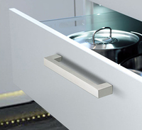 Poignées de tiroir carrées modernes en acier inoxydable brossé pour cuisine, chambre, salle de bain, hôtel, salon, villa, armoire, commode
