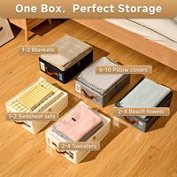 Organiseurs de draps de lit, ensemble de rangement pliable avec poignée, boîte de rangement pour literie, housse de couette, gain de place pour armoire