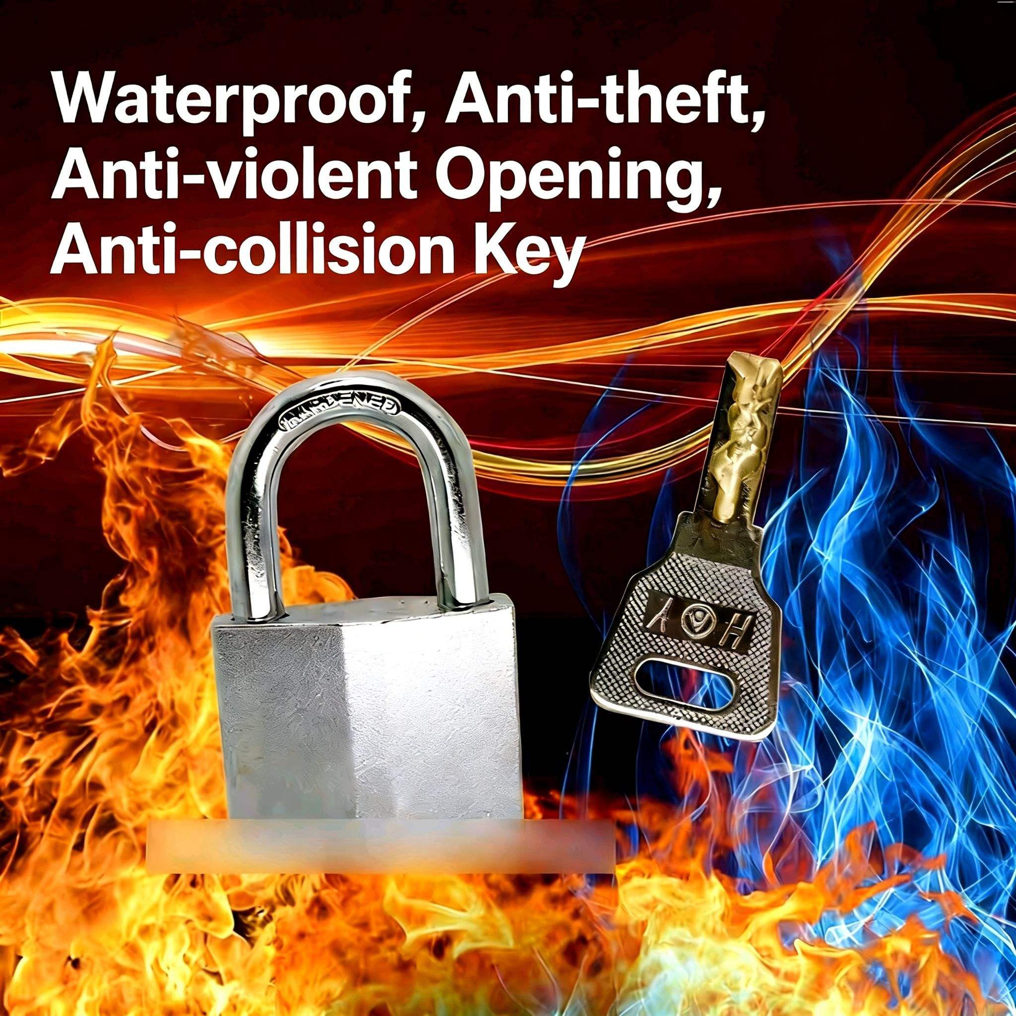 Silver solid Iron Flat Key Padlock