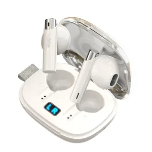 Casque d'écoute stéréo Surround Heavy Bass Mini Space Capsule t2 tws esrbuds Transparent Case In-Ear Earphone