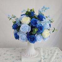 Chemin de table de mariage en soie rayonne 5D faite à la main, écologique, bleu ou personnalisable, 200 cm, haute qualité, vente en gros usine