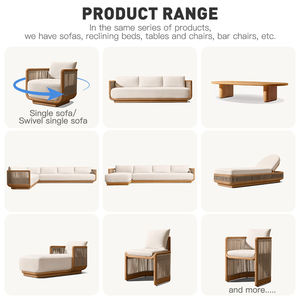 Chaises longues d'extérieur de luxe en teck, lit de repos, chaise de plage, mobilier de patio, lit de soleil en bois - Product Image 2