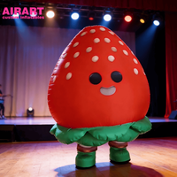 Costume de fraise pour adultes, costume de mascotte de fraise gonflable pour spectacle sur scène et publicité