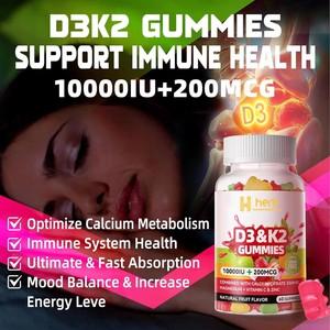 Complément alimentaire en gommes végétaliennes à marque privée OEM/ODM, soutient la santé osseuse, vitamines D3 et K2 naturelles - Product Image 4
