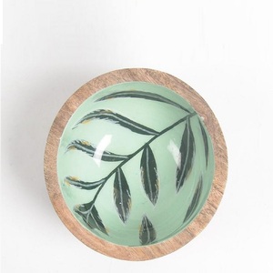 Wholesale Kitchenware Sticker <b>Enamel</b> Printed Wooden Dough <b>Bowls</b> Medium Size Wooden Round <b>Bowl</b> - Product Image 2