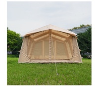 Tente de camping gonflable 6.3 Oxford double couche pour 3-4 personnes, une chambre, légère, quatre saisons, grande porte, grand hublot en TPU, montage rapide