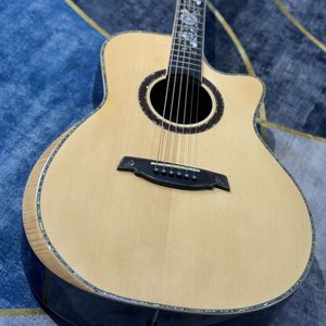 Guitare acoustique en épicéa de 41 pouces, entièrement en bois massif, fabriquée à la main par un luthier, instrument haut de gamme de qualité supérieure - Product Image 3