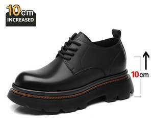 Zapatos Elevadores Invisibles para Hombre, Directo de Fábrica, de Cuero Negro, Ligeros, Aumentan <span class=keywords><strong>4</strong></span> Pulgadas, Zapatos de Vestir - Product Image 1