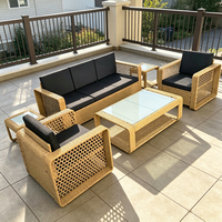 PE-Rattan Gartenmöbel PE-Rattan Geflecht Sektional Outdoor-Konversations-Set Wasserdichtes Sofa-Set
