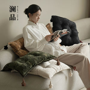 MISSLAPIN Sala de estar Retro Terciopelo Bordado Terciopelo antiguo Borla Cojines Silla Cojín Oficina Butt Cojín - Product Image 2