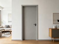 Porte intérieure moderne insonorisée en bois massif fini, ouverture manuelle pour chambre à coucher