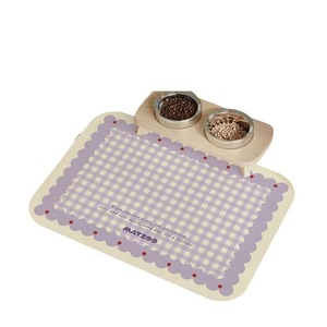 Matzoo Pet Feeding <b>Mat</b> Checkered Rectangle Stain Resistant For <b>Cats</b> Dogs - Product Image 5