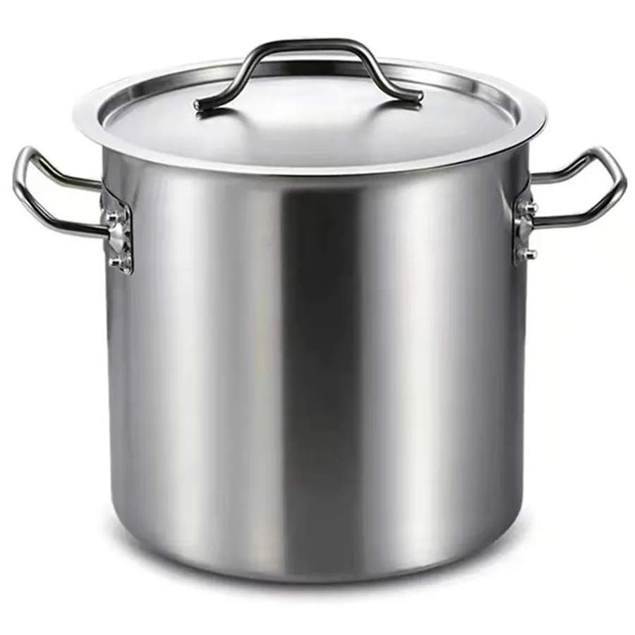 Hotel Supplies Soup Pot Stainless Steel Stock Pot Stainless Steel Large Commercial Cooking Pots with Cover for Restaurant