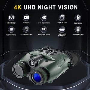 Night Vision Binoculars 25mm 4K UHD Digital IR Day Night Use With 8X Zoom And 5000mAh Battery For Outdoor Hunting - Product Image 1