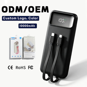 Batterie externe OEM à charge rapide, chargeur portable, banque d'alimentation, station d'alimentation 10000 mAh avec câble pour téléphone - Product Image 1