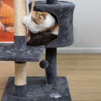 Arbre à Chat Maison Luxueuse Personnalisée en Peluche, Grande Résidence pour Animaux, Meuble Griffoir en Sisal Naturel et Bois, Vente en Gros