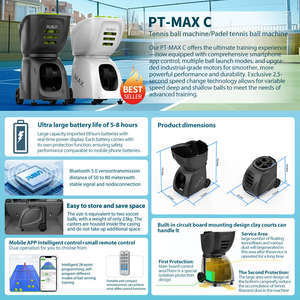 Máquina Lanzapelotas de Tenis y Pádel Profesional Pusun, Gran Venta, Control por Aplicación, Máquina de Entrenamiento de Tiro para Exteriores - Product Image 4