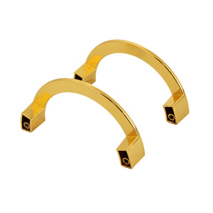 Furniture Handle Zinc Alloy <b>Gold</b> Flat Semi Circular 96mm 128mm Hole Spacing Drawer <b>Cabinet</b> Hardware Minimalist Durable - Product Image 2