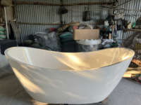 Baignoire en béton GFRC léger de qualité supérieure, moderne, pour installation en coin, avec robinet mural, durable, étanche et solide