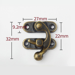 Furniture <b>Lock</b> Iron Medium-Sized Horn Hook Keyless Rustic Design Durable Plating Hardware for Box Jewelry Wine Wooden <b>Cabinet</b> - Product Image 2