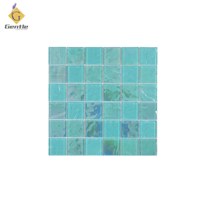 Tường trang trí màu xanh lá cây đầy màu sắc thủy tinh Gạch Mosaic 25x25 mét cầu vồng khảm cho hồ bơi - Product Image 6
