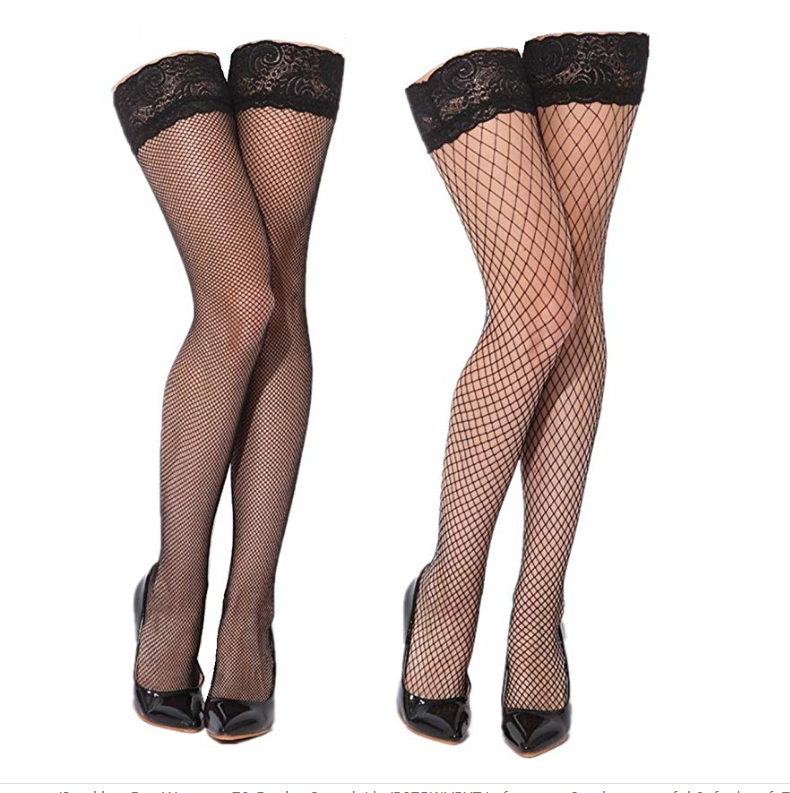 fishnet thigh high socks
