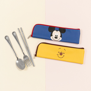 Juego de cubiertos con dibujos animados coloridos de cara grande, juego de cubiertos con estampado bonito para niños con bolsa - Product Image 2