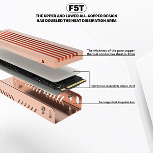Dissipateur thermique M.2 2280 Nvme Ssd à contact <span class=keywords><strong>direct</strong></span>, en cuivre pur, pour NGFF PCI-E NVME M.2 2280 SSD - Product Image 2