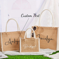 Étanche Portable Petite Toile De Jute Vin Jute Fourre-Tout Sacs Sacs Eco Toile Jute Sac D'épicerie Nature Réutilisable