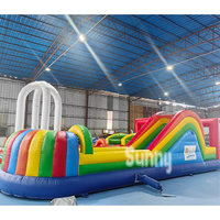 Parcours d'obstacles gonflable pas cher sur le thème de l'océan, bleu, pour adultes, château gonflable, parcours d'obstacles, combo sportif pour enfants