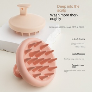 Cepillo suave de silicona de artefacto de champú portátil de una pieza para <span class=keywords><strong>Amazon</strong></span> en stock para bebé con tipo iónico de nailon - Product Image 5