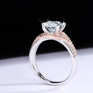 Đồ trang sức 925 sterling Silver Ring màu moissanite kim cương Wedding engagement Ring đối với phụ nữ jeweler của chiếc nhẫn kim cương