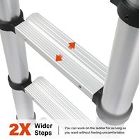 Échelle télescopique en aluminium à rétraction à un bouton certifiée TUV, crochets multifonctionnels, moderne pour le travail en extérieur, le camping-car, l'extérieur