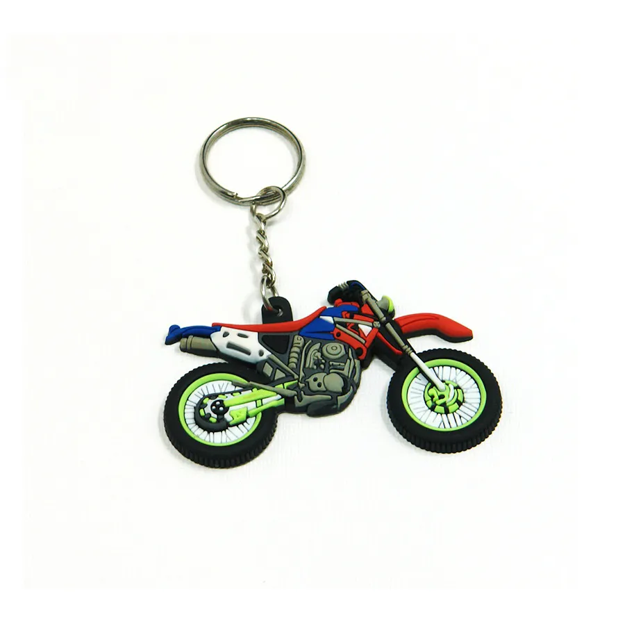 Lilangda Cheap Advertising China Keychain Wholesale Make Your Own Motorcycle Silicone Rubber Keychain Promotion Gifts