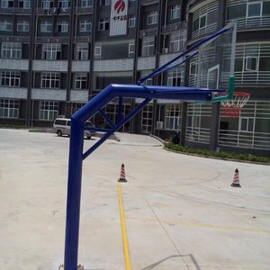 Panier de basket extérieur fixe encastré au sol avec panneau en verre trempé et structure en acier pour la maison, l'école et les compétitions - Product Image 3