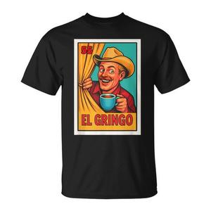 Camiseta El Gringo Parody Lottery, camiseta gráfica de estilo mexicano, unisex para adultos - Product Image 1