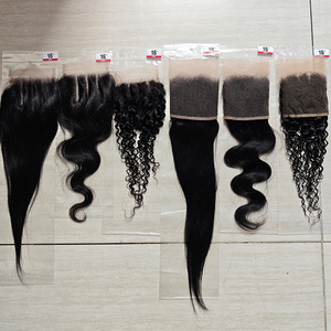 โปรโมชั่น 6$ Letsfly 9A 4x4Lace Closure & 13x4 Lace Frontal Hair Extensions 10-22 นิ้ว สีธรรมชาติ 10 ชิ้น ขายส่งจากโรงงาน - Product Image 4