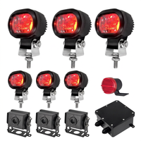 Kit de trabajo LED para evitar la zona roja de 360 °, cámara AI, luz láser anticolisión, sistema de seguridad de montacargas por voz