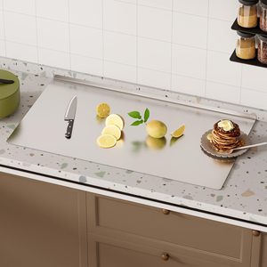Tabla de Cortar Extra Grande Personalizable de Doble Cara, de Acero Inoxidable 304, Engrosada, Antideslizante, para Amasar y Hornear, Tabla de Cocina - Product Image 4