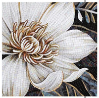 Œuvre d'art en mosaïque personnalisée, motif floral découpé à la main