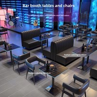 Ensemble table et chaises de salle à manger en bois massif, design moderne, pour usage commercial, idéal pour bars, salles de danse, KTV et restaurants.