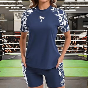 Maillot de lutte pour femme à impression par transfert thermique, short classique, motif aigle bleu sur le devant, séchage rapide, Spandex/Polyester, Arts martiaux - Product Image 4