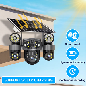 Cámara <span class=keywords><strong>de</strong></span> Seguridad Solar 4G HD con 3 Lentes, Cámara IP Wifi, 8000 mAh, Detección Humana PIR, Luces LED, Visión Nocturna, V380 PRO, Gran Angular, PTZ - Product Image 4