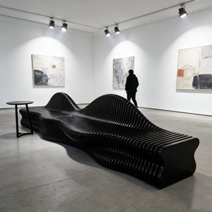 Banc long de loisirs Y522 en bois massif de qualité supérieure, design artistique et sur mesure, pour café, assise durable en bois naturel - Product Image 1