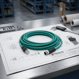 ชุดสายไฟอิเล็กทรอนิกส์มีความยืดหยุ่นสูง Cat7 4Pin M12ออกแบบได้ตามต้องการ - Product Image 1